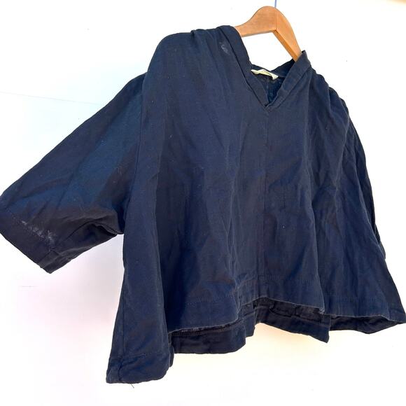 Aliya Wanek Saida Organic Cotton Boxy Cropped Crop Top Black XS Shirt - Picture 3 of 5